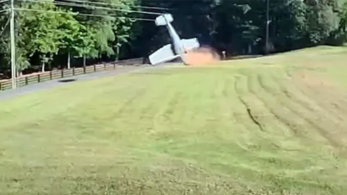 SEE IT: Small plane flips over in South Carolina backyard after pilot's ...
