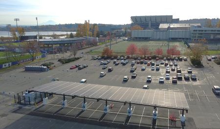 UW unveils innovative solar and EV project near Husky Stadium
