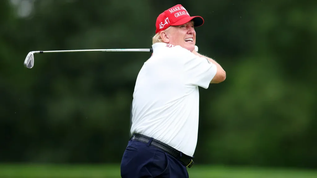 Trump sinks impressive chip shot in viral video after latest Biden golf jab: ‘Winning is always nice!’