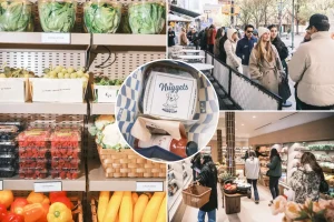 Exclusive | What affordability crisis? New Yorkers line up for hours to pay $12 for grapes and $65 for olive oil at trendy new gourmet grocer Meadow Lane