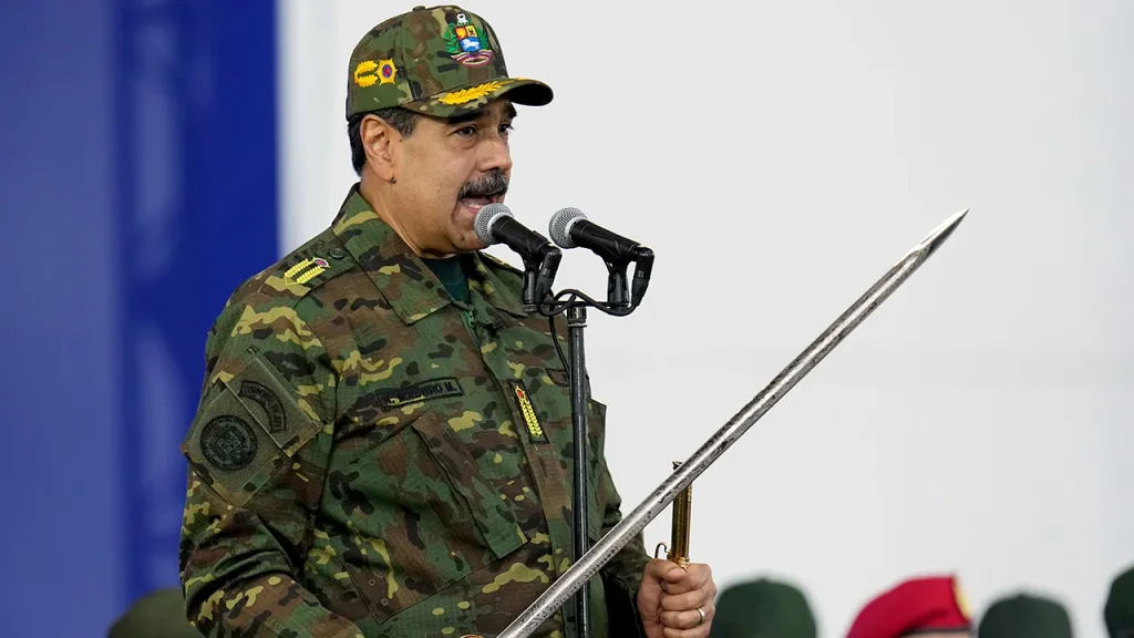 Maduro brandishes sword at rally as he rails against ‘imperialist aggression’ amid rising tensions with US