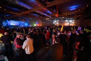 Humans and robots party together in Seattle at our geeky holiday celebration