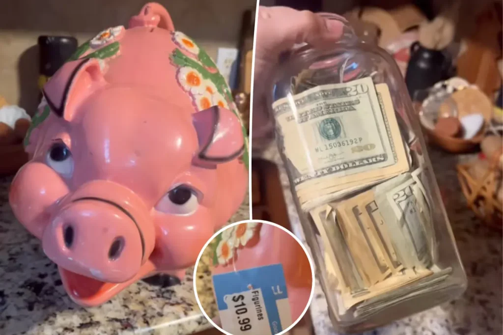 Lucky woman thrifts ‘hideous’ piggy bank — shocked to find $2,028 hidden inside