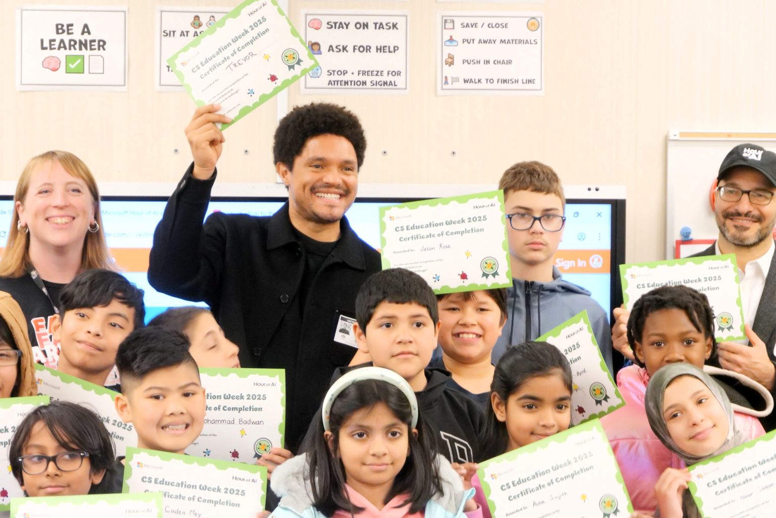 Trevor Noah teaches 5th graders — and learns a few things himself