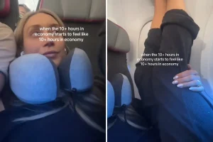 Pilates instructor’s insane hack to survive 12-hour flight – experts weigh in: ‘Get your feet off the wall’