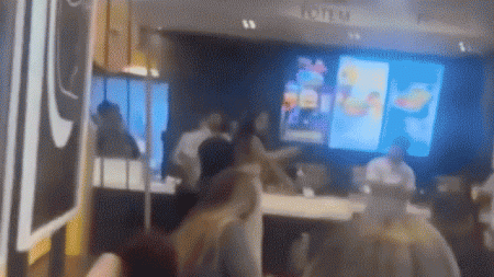 McDonald’s customer caught on camera launching flying kick at employee during heated brawl