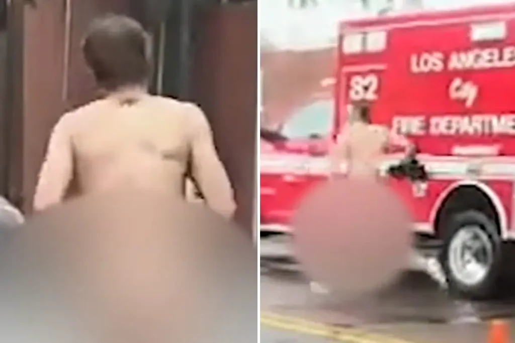 Naked man ‘on drugs’ flees scene of hit-and-run crash in bizarre video