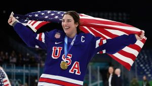 US women’s hockey gold medalist Hilary Knight brushes off men’s reaction to Trump remark