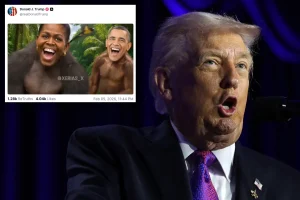 White House dismisses ‘fake outrage’ over video Trump posted showing Obamas as gorillas