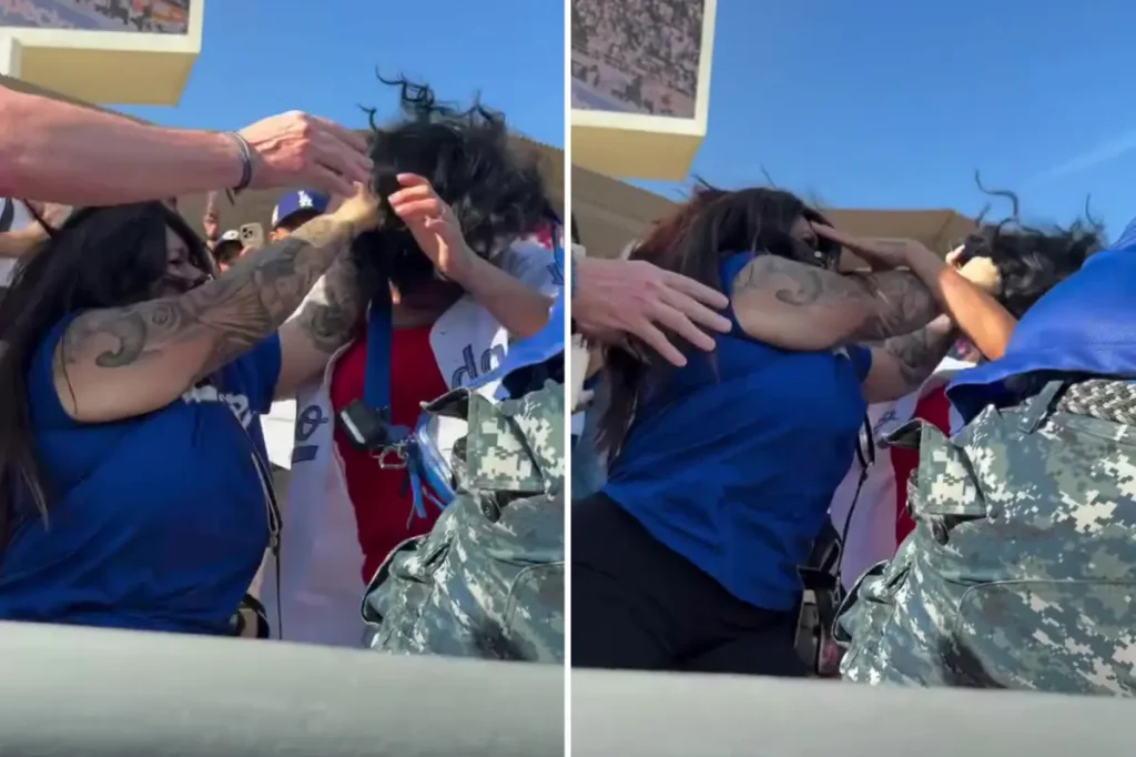 Chaos in the stands as Dodgers fans erupt in massive ballpark brawl