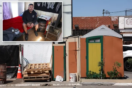 Exclusive | Inside LA’s homeless mini town as tiny houses with TVs and AC are illegally sold for $100