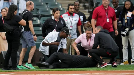 White Sox longtime anthem singer collapses on field while performing Black national anthem