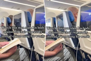 Rude passenger repeatedly slams seat back into too-tall man behind him: ‘An absolute psycho’