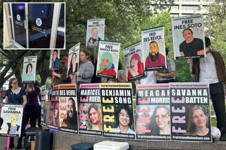 8 convicted in Texas immigration center shooting and protest are sentenced to decades in prison