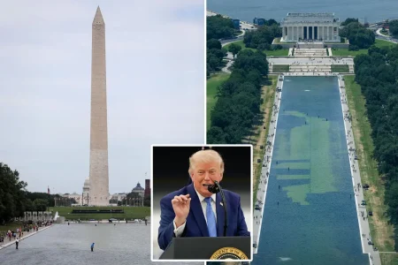 Trump says vandals used chemicals to damage newly renovated reflecting pool near Lincoln Memorial