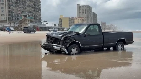 Florida beach toll booth worker killed after driver rams structure before getting stuck in sand, sheriff says