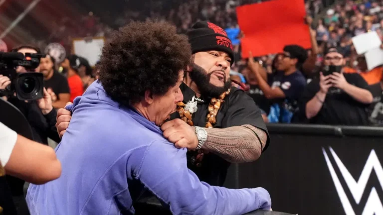 WWE star Jacob Fatu destroys comedian Eric Andre to start ‘Monday Night Raw’