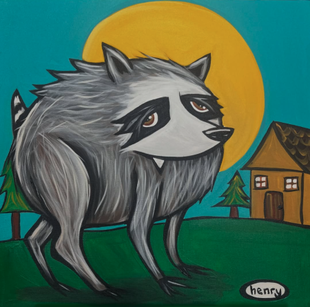Jimothy keeps on giving: Amazon and others match winning bid for raccoon art, to benefit food bank