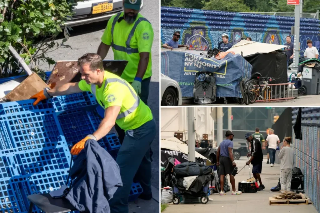 Exclusive | Filthy NYC homeless encampment near tourist-magnet Intrepid Museum still largely intact as Mamdani-imposed deadline comes and goes