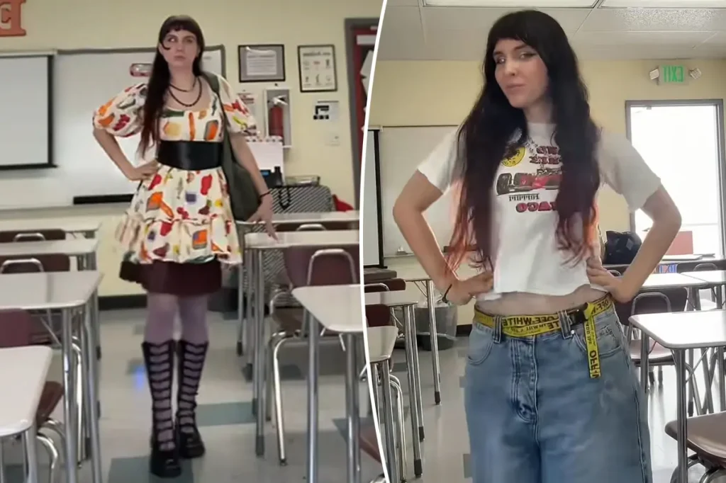 California teacher slammed for using classroom to flaunt flashy outfits in popular TikTok trend: ‘This is absurd!’