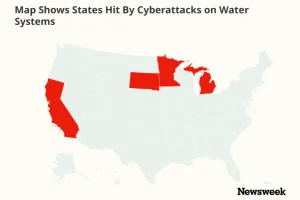 Map Shows States Hit By Cyberattacks on Water Systems