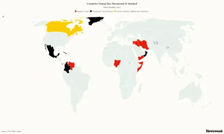 Map Shows Countries Donald Trump Has Bombed as Oman Faces US Threat