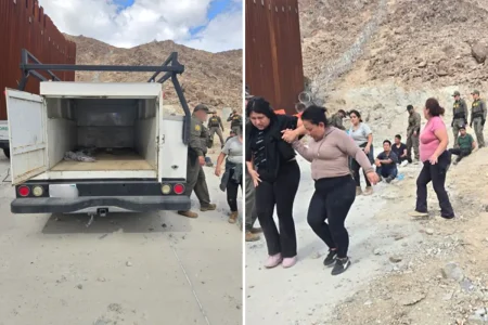 Border Patrol agents make shocking discovery as dozens of illegal migrants stuffed in back of truck in California desert