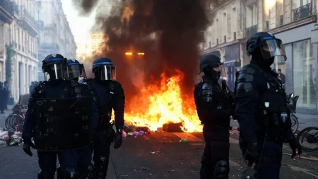 France’s Macron blames protests on ‘ultra-left groups whose aim is to bring down the Republic’